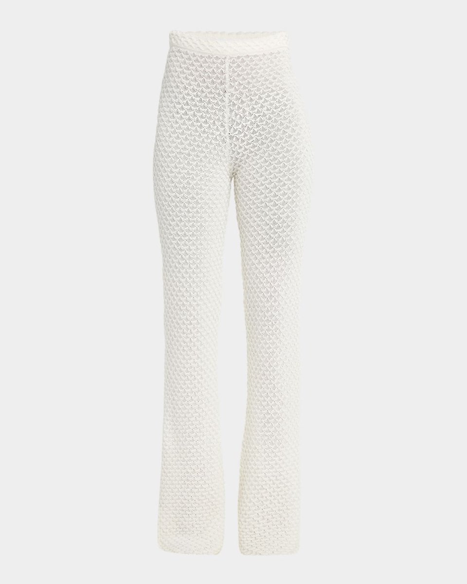 Textured Knit Flare Summer Trousers